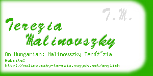 terezia malinovszky business card